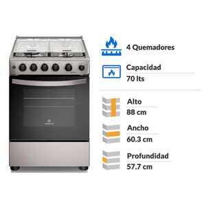 Cocina A Gas Mademsa Fm4ssc 4 Quemadores